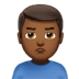 🙎🏾‍♂️ man pouting: medium-dark skin tone display on Apple